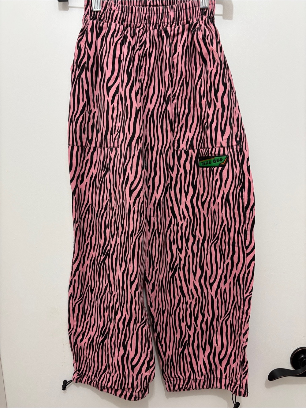 FUN Pink Zebra Wide-Leg Pants